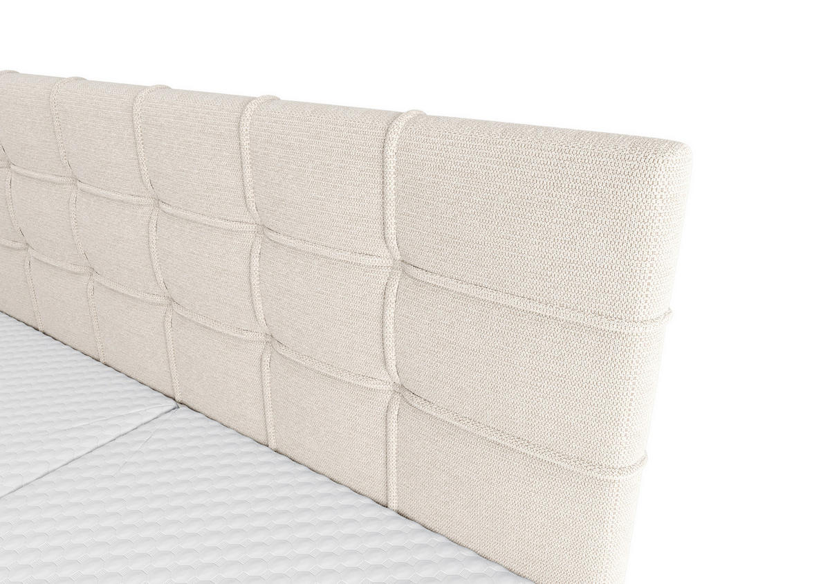 BOXBETT INAO 140x200 mit Matratze H3, Bonell und Topper ARAGON 03 - Beige, Textil (140/200cm) - Bedante