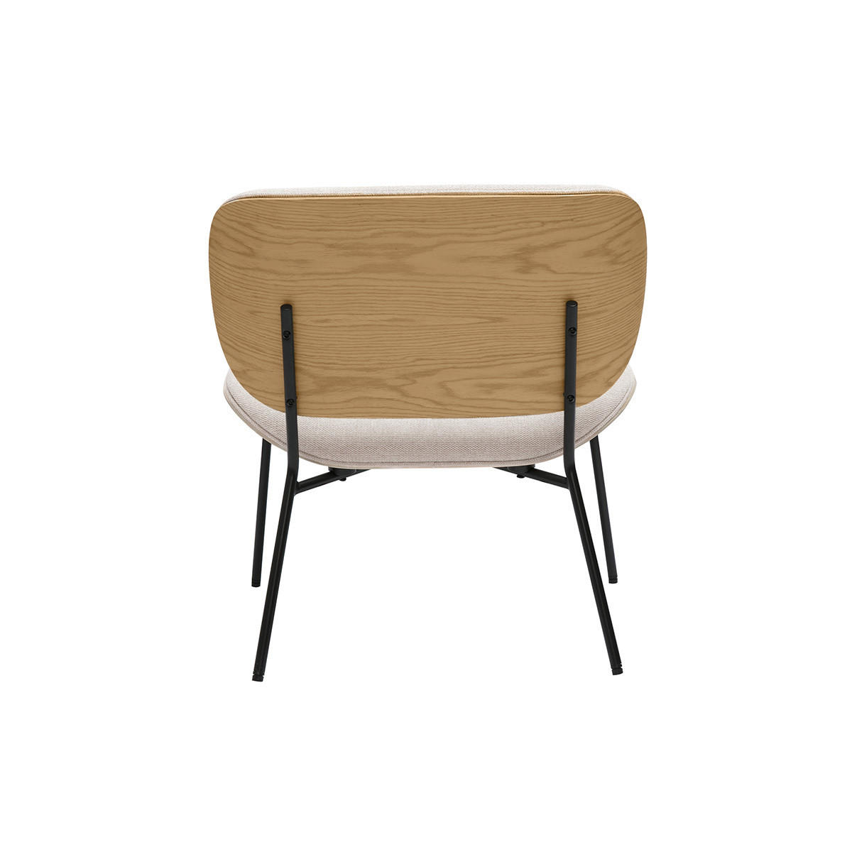 SESSEL Stoff Samtstruktur Beige Metall Schwarz SHELBY - Beige, Textil (67/68/61cm) - Miliboo
