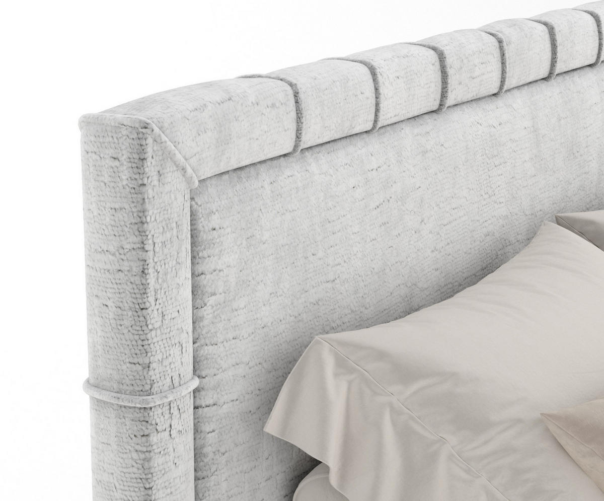BOXSPRINGBETT Rosabel Hellgrau 200/200 cm mit Matratze und Topper - Hellgrau/Schwarz, Holz/Holzwerkstoff (200/200cm) - Maison de Reve