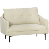2-SITZER-SOFA aus Metall 124x73x92 cm in Weiß mit Schaumstoffpolsterung - Weiß, Textil (73/92/124cm) - Modfu