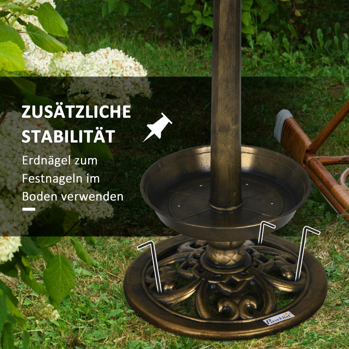 VOGELTRÄNKE, Kunststoff, Bronze - Bronzefarben, Kunststoff (50/110/50cm) - Outsunny