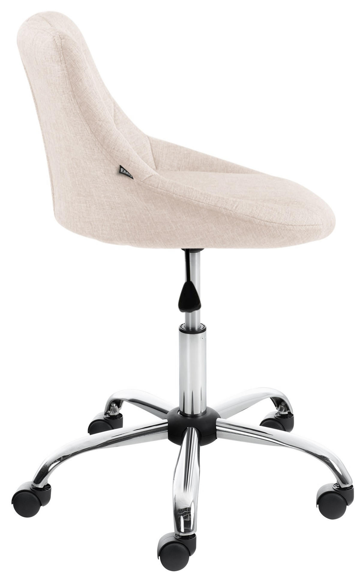 ARBEITSHOCKER Lazius Stoff creme - Naturfarben, Metall (47/82/49cm) - TPFLiving