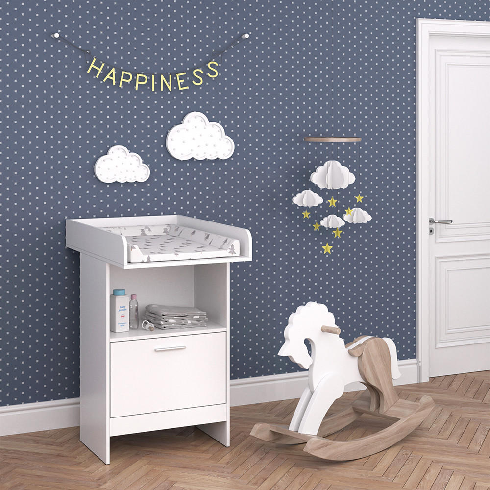 WICKELKOMMODE Leo Weiß 60 x 103 cm mit Schublade - Weiß, Holzwerkstoff (60/103/88cm) - Vicco