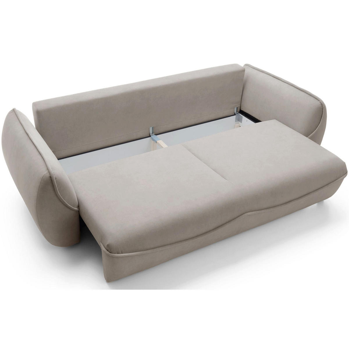 3-SITZER SOFA Cutie Beige Easy-Clean-Velours - Beige/Schwarz, Textil (257/90/114cm) - Selsey
