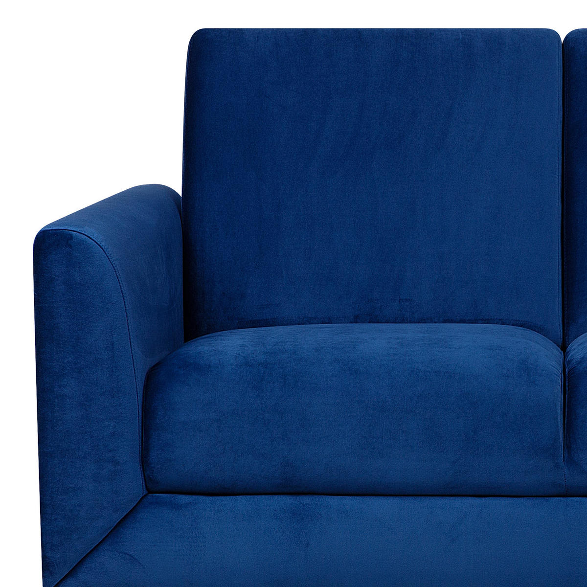 2-SITZER-SOFA Samtstoff Marineblau Fenes - Hellblau, Textil (142/90/75cm) - Beliani