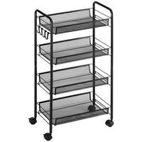 SERVIERWAGEN abnehmbar, Stahl, Schwarz - Schwarz, Metall (45/84/26.5cm) - HOMCOM