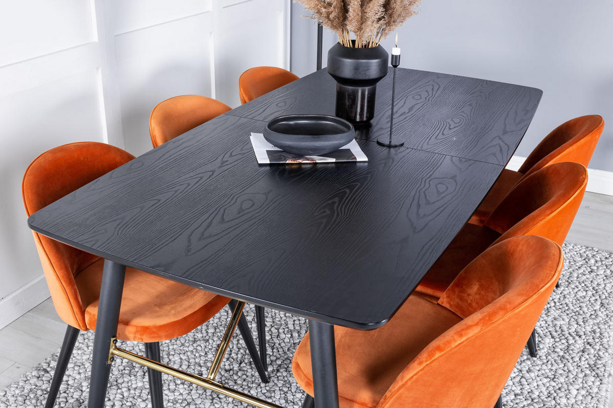 TISCHGRUPPE Orange - Orange, Holzwerkstoff (85/76/180cm) - ebuy24