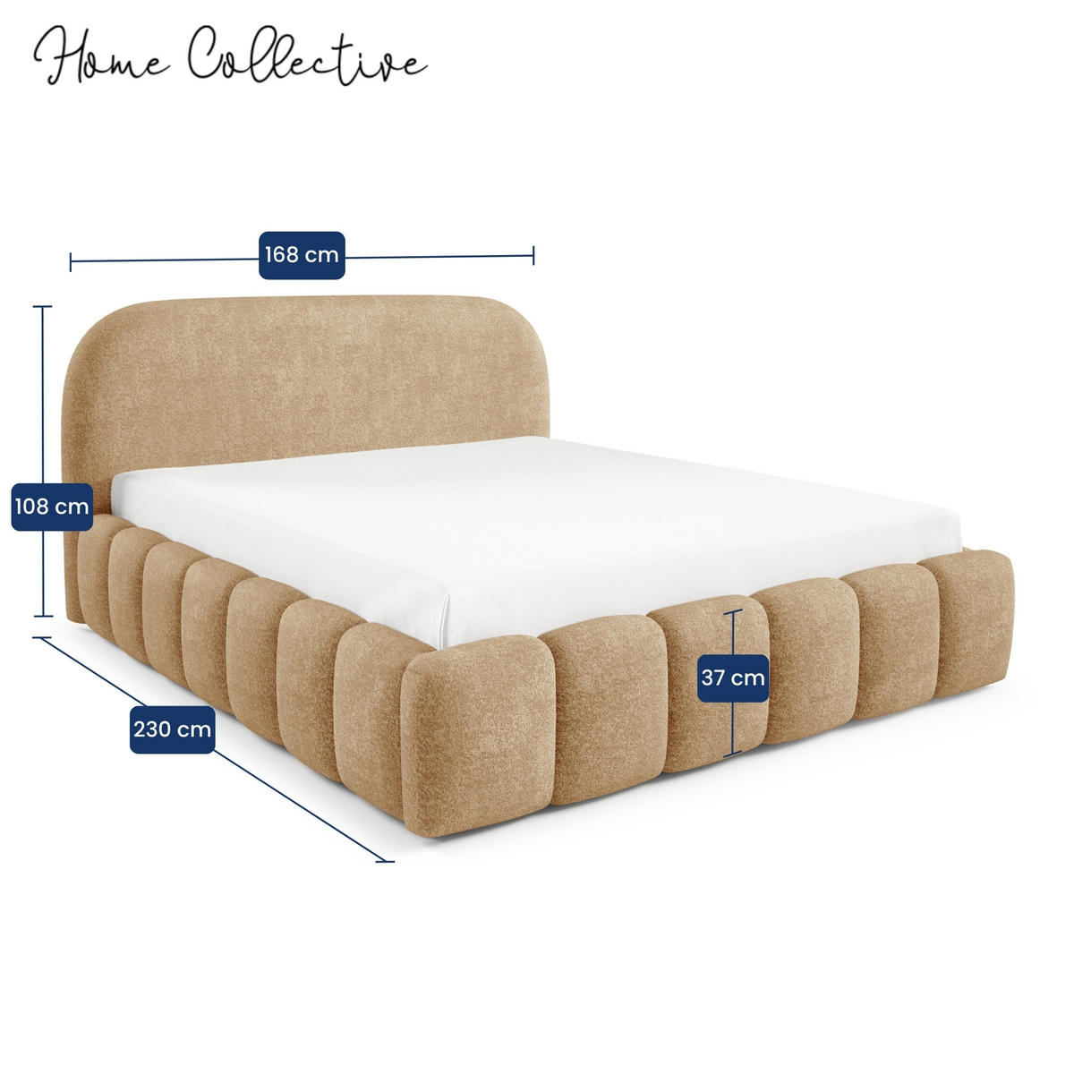 POLSTERBETT mit Stauraum 140x200 cm in Hellbraun - Hellbraun, Textil (140/200cm) - Home Collective