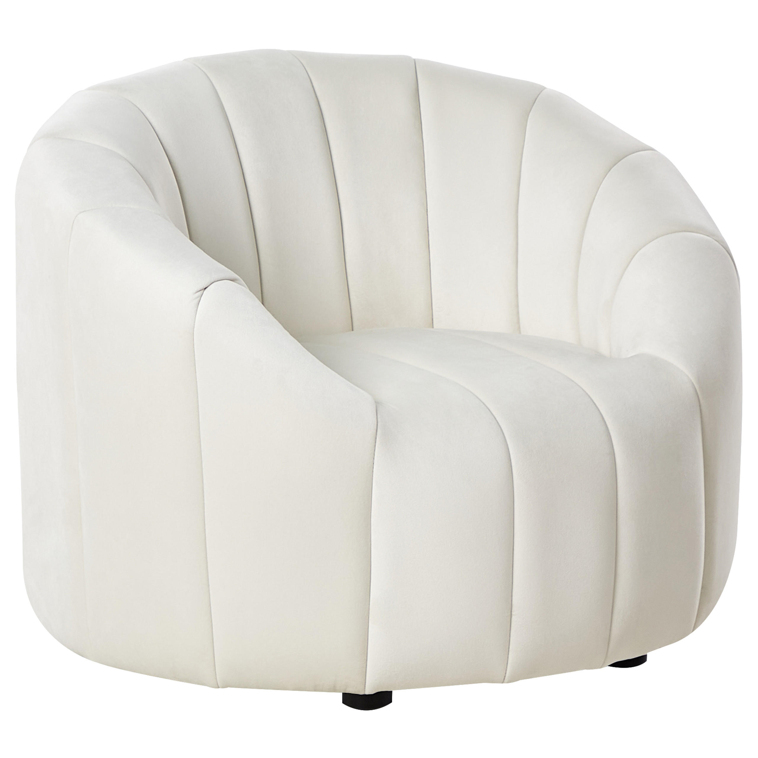SESSEL Samtstoff cremeweiß Malung - Weiß, Textil (79/67/79cm) - Beliani
