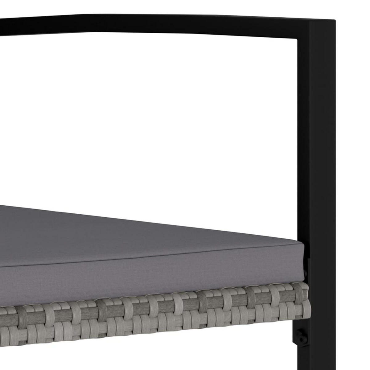 GARTEN-ESSGRUPPE VV Poly Rattan Grau - Grau, Kunststoff/Textil - vidaXL