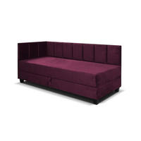BOXBETT Kinderbett Eryk 90x200 cm mit Matratze und Bettkasten, links, weinrot - Rot, Kunststoff (90/200cm) - Margaret Hadas24