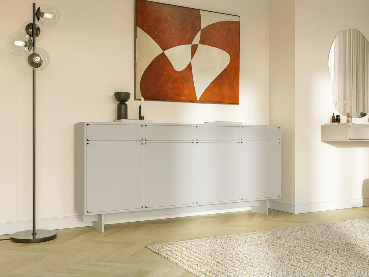 SIDEBOARD Wuwu Greige 200 cm - Taupe, Holzwerkstoff (200/88/35cm) - Selsey
