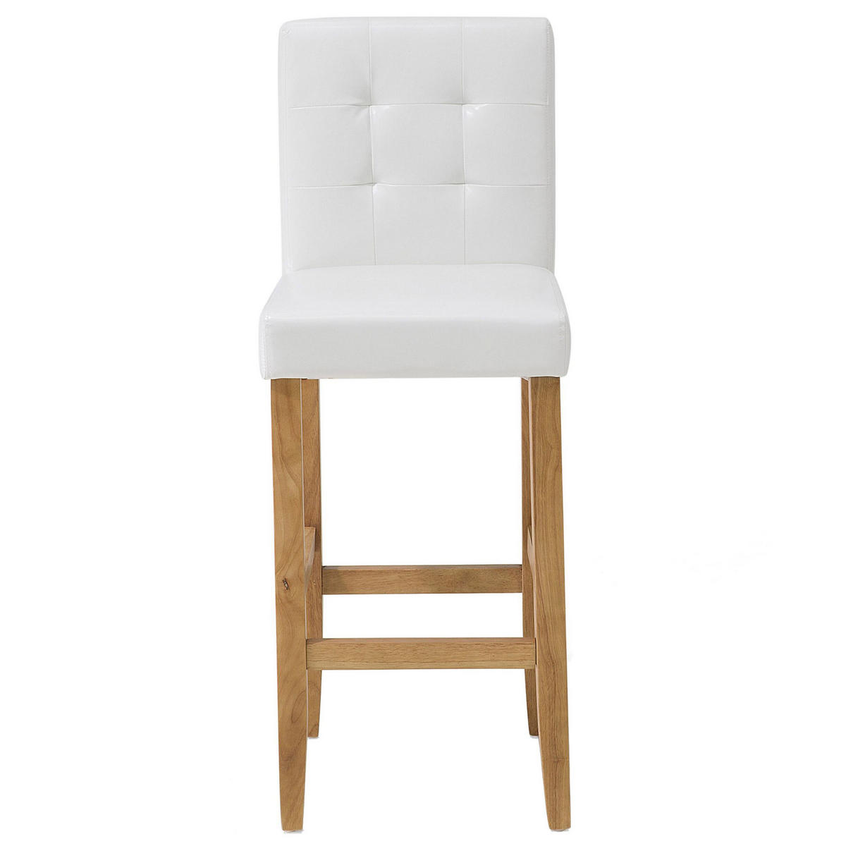 BARSTUHL 2er-Set Kunstleder Weiß Madison - Weiß, Holz/Textil (45/110/58cm) - Beliani