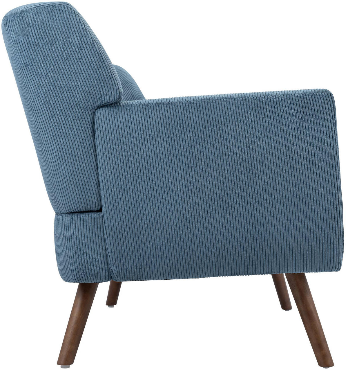 SOFA Arne Cord 2-Sitzer 120x74x81cm Cord Blau Couch - Blau, Kunststoff (120/81/74cm) - DELUKE
