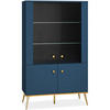 VITRINENSCHRANK ARICIA mit Glaseinlegeböden, Marineblau - Blau, Holz (92/152/40cm) - KONSIMO®
