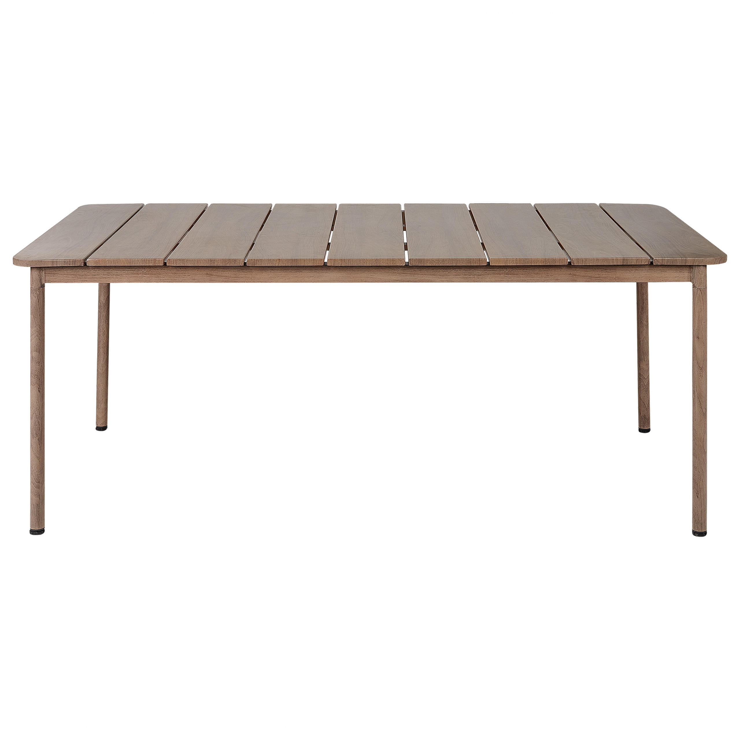 GARTENTISCH 6-Sitzer Dunkler Holzfarbton Flavia - Dunkelbraun, Metall (96/185/76cm) - Beliani