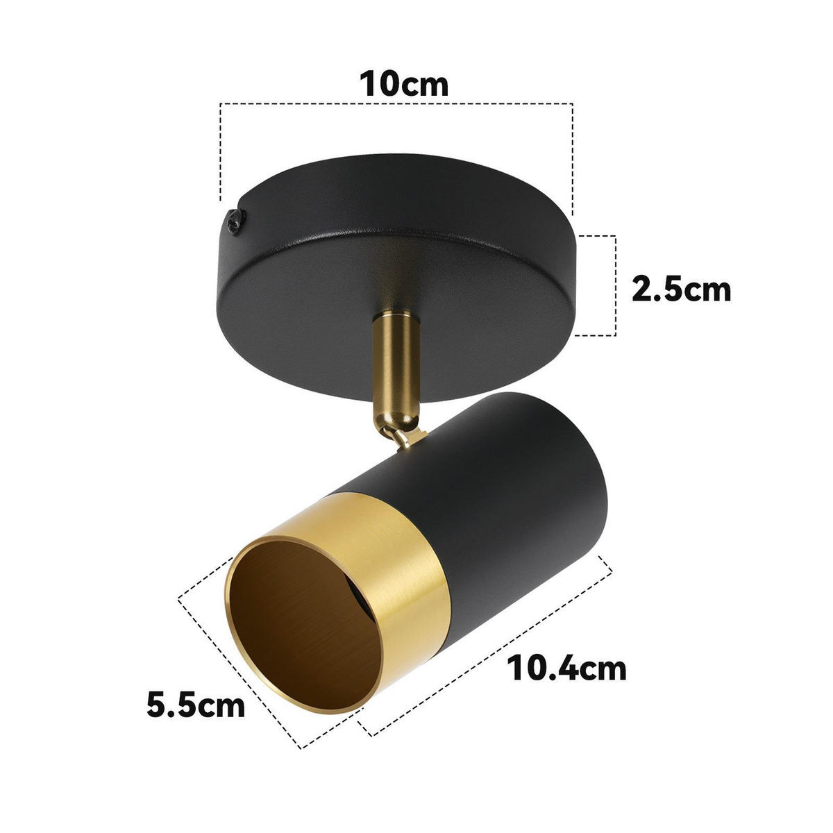 STRAHLER Schwerin 1-flammig 10/10/17 cm - Schwarz, Metall (10/10/17cm) - Nettlife
