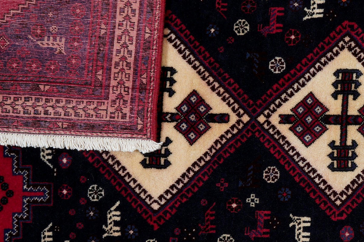 ORIENTTEPPICH handgeknüpft Afshar Blau 208/134 cm Schurwolle - Blau, Textil (134/208cm) - Looma