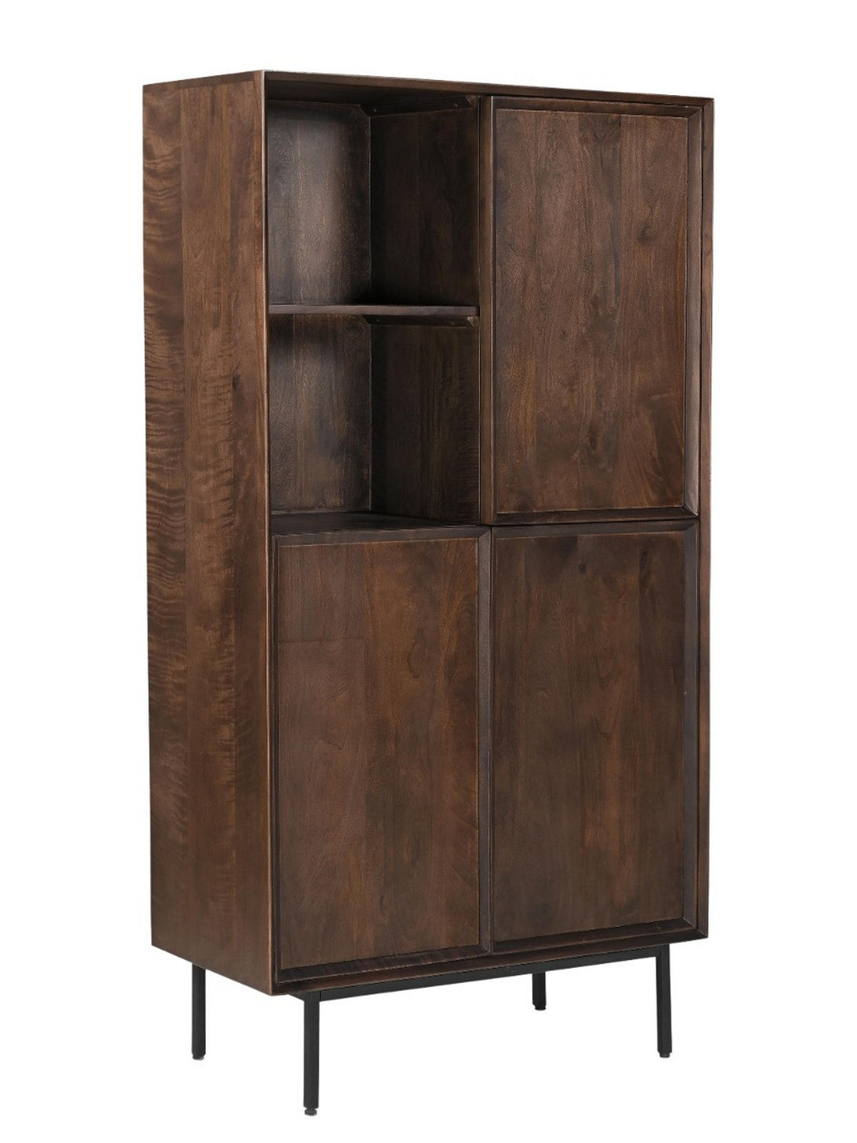 SCHRANK aus Akazienholz 170x40x90cm, dunkelbraun - Dunkelbraun, Holz (170/50/40cm) - Livingfurn