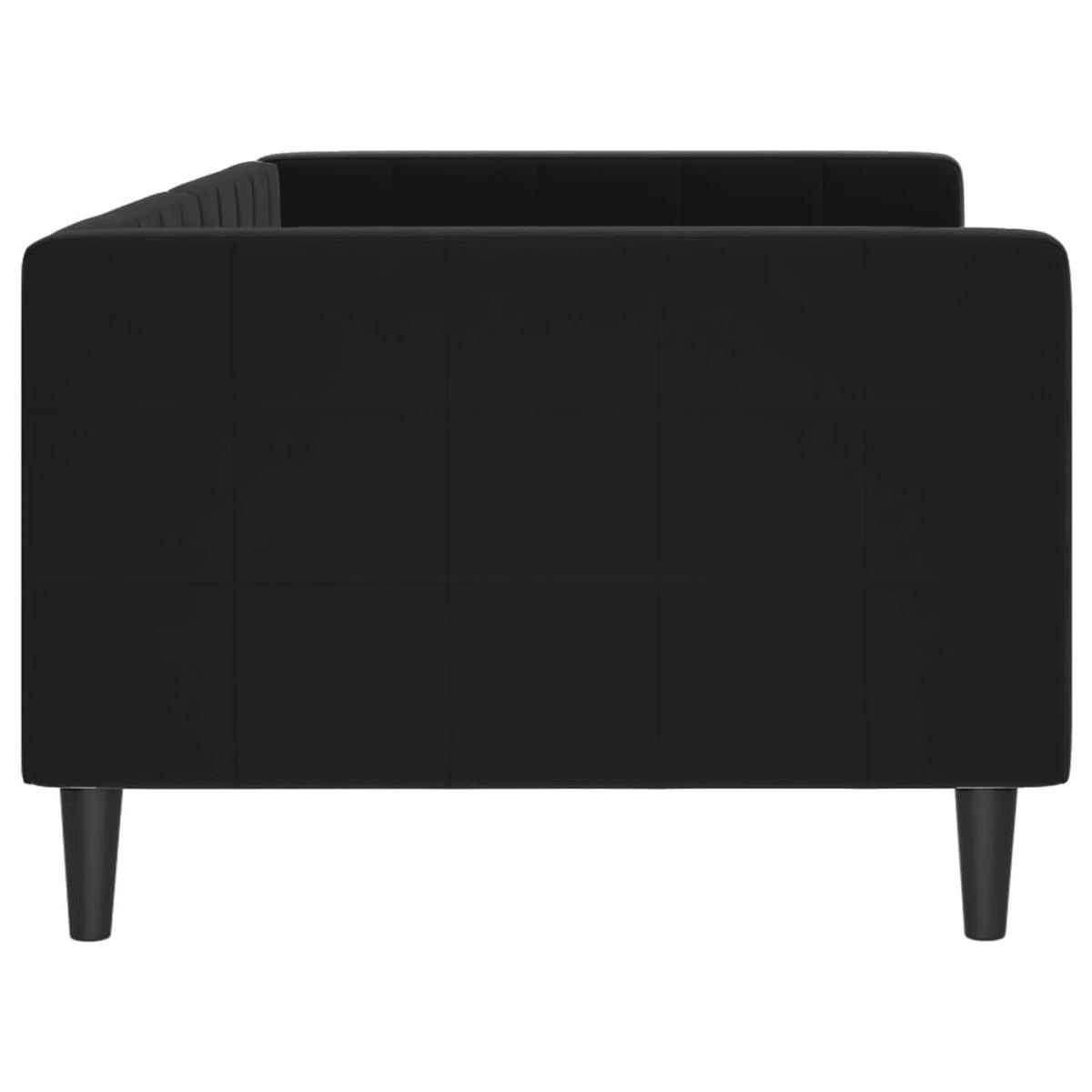 TAGESBETT Schwarz 90/200 Cm Samt - Schwarz, Textil (90/200cm) - vidaXL