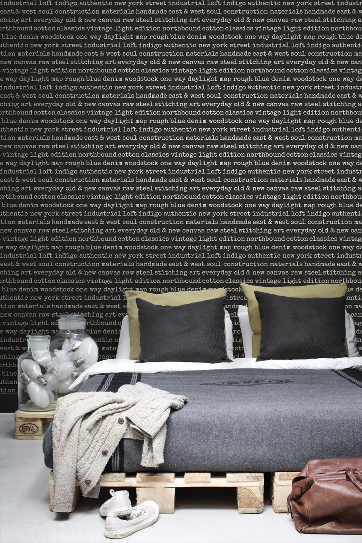 TAPETE City Talk Sprüche 53 cm x 10.05 m - Schwarz, Papier (53/1000cm) - ESTAhome