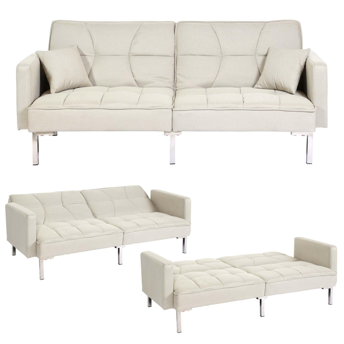 SCHLAFSOFA Beige - Beige, Textil (190/83/87cm) - MCW