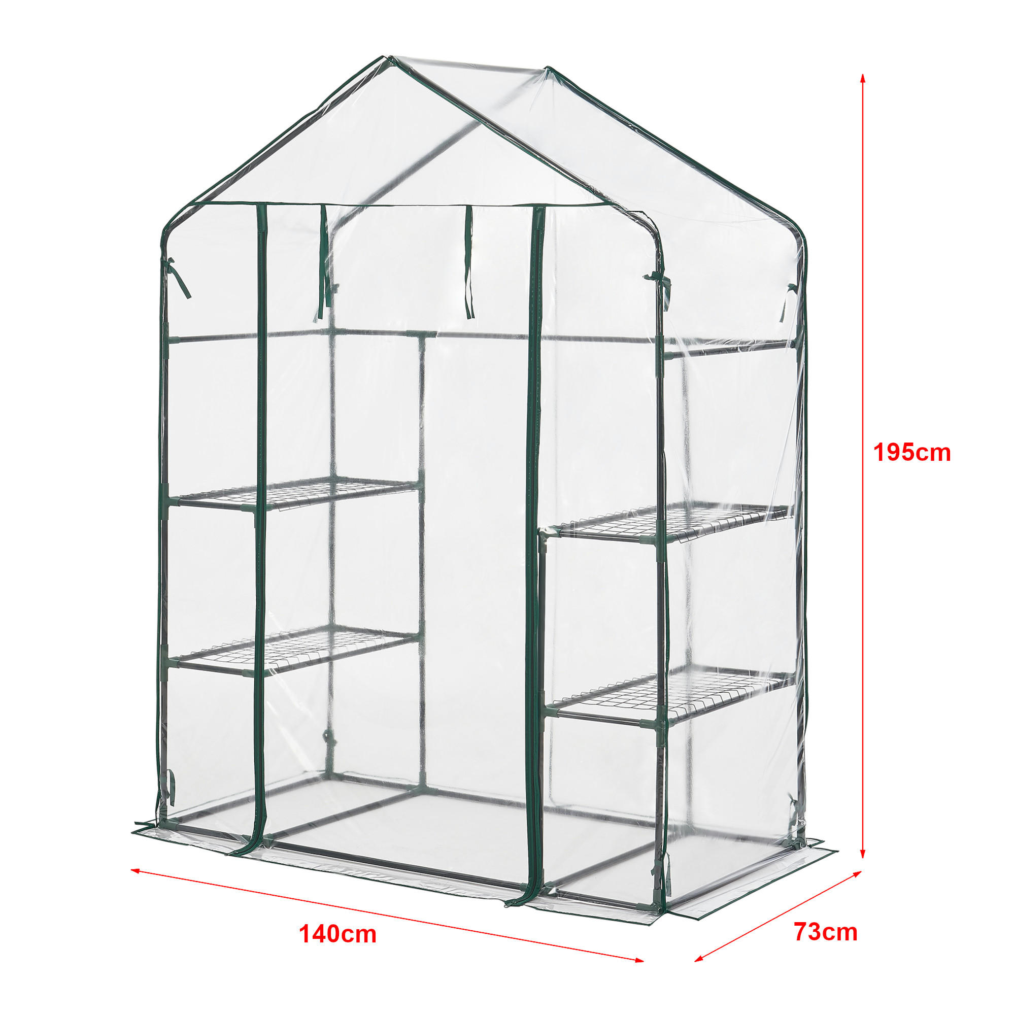 GEWÄCHSHAUS Hoorn - Transparent, Kunststoff (140/195/73cm) - [en.casa]