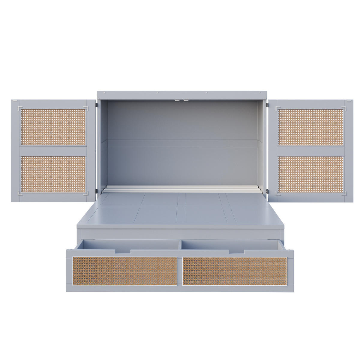 BETT 140/200 cm grau aus Holz mit Stauraum - Grau, Holz (140/200cm) - OKMYHOME