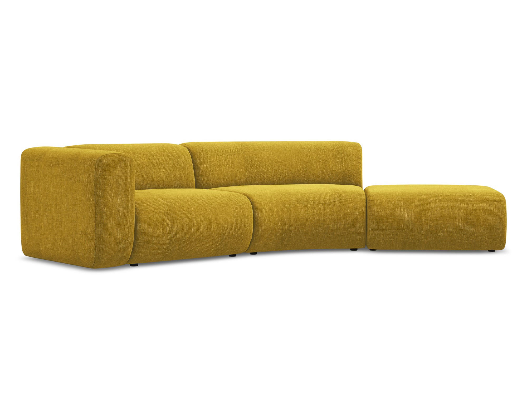 4-SITZER-SOFA Chenille Stoff Gelb - Currygelb/Gelb, Kunststoff/Textil (335/70/166cm) - Makamii