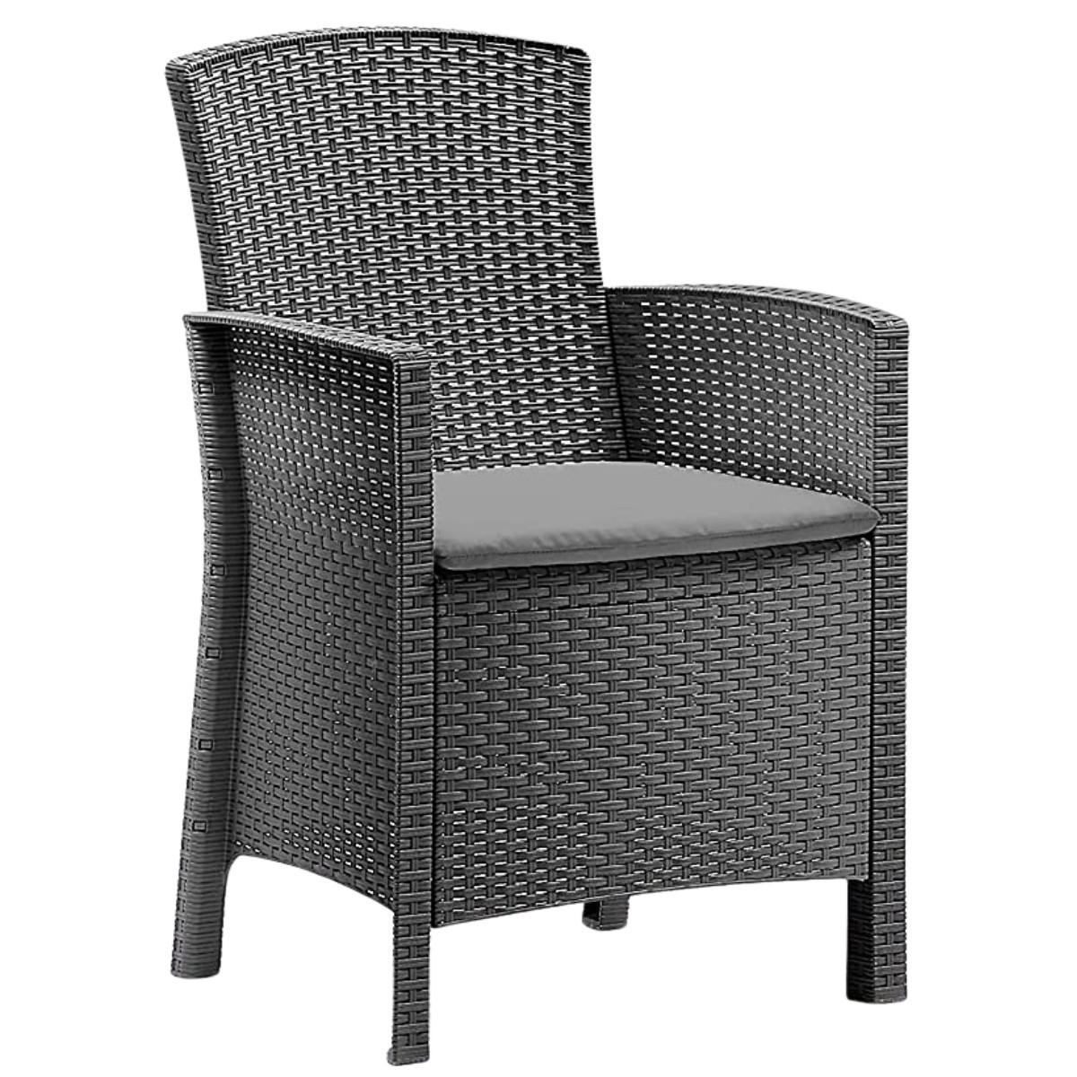 ESSGRUPPE Lido Esstisch Houston mit 6 Sesseln Gartenmöbel - Grau, Kunststoff - BICA