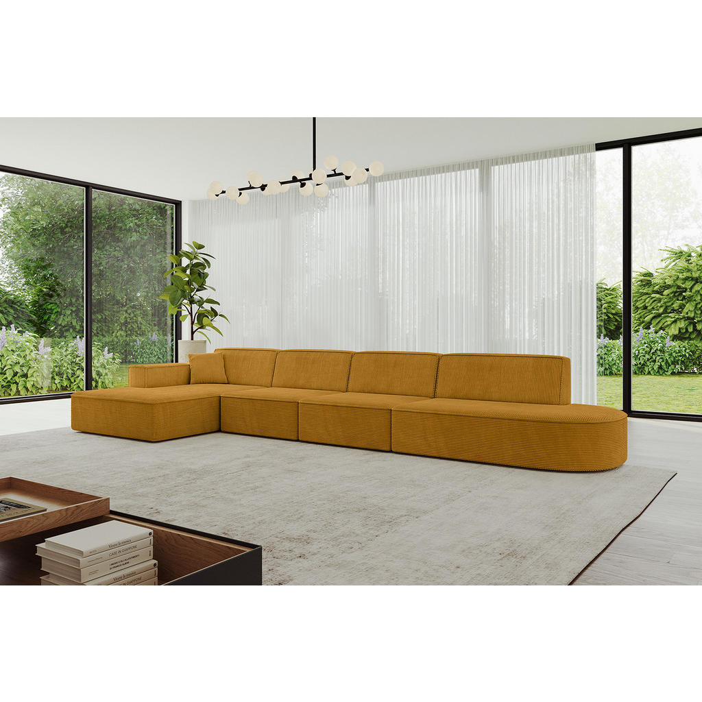 Thumbnail - Altdecor Ecksofa, Currygelb, Textil, 5-Sitzer, 403x165 cm, Wohnzimmer, Sofas & Couches, Wohnlandschaften, Ecksofas