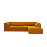ECKSOFA rechts Ruby aus Samt gelb 4 Sitzplätze - Gelb, Textil (180/273cm) - Micadoni
