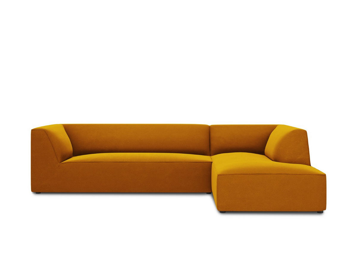 ECKSOFA rechts Ruby aus Samt gelb 4 Sitzplätze - Gelb, Textil (180/273cm) - Micadoni