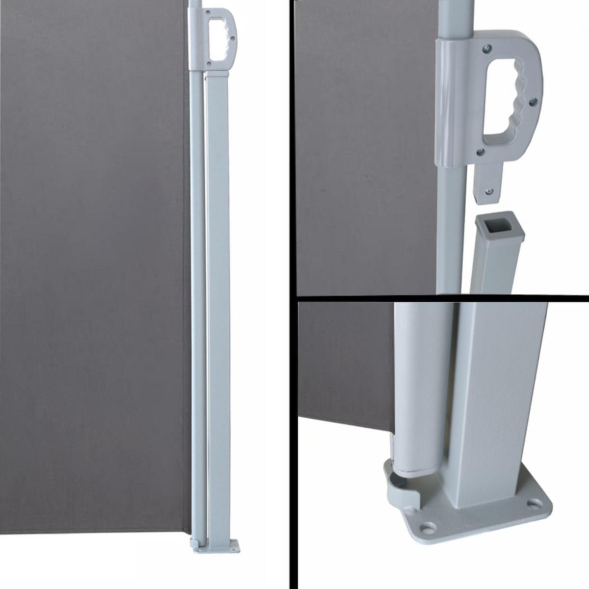 SEITENMARKISE Olyp Anthrazit Polyester Markise ausziehbar - Anthrazit, Kunststoff (9/160/300cm) - DELUKE