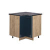 ECKUNTERSCHRANK Fame-Line Dunkelblau Hochglanz 80.5 cm, AP Anthrazit - Eiche Wotan/Dunkelblau, Holzwerkstoff (80.5/82/60cm) - Vicco