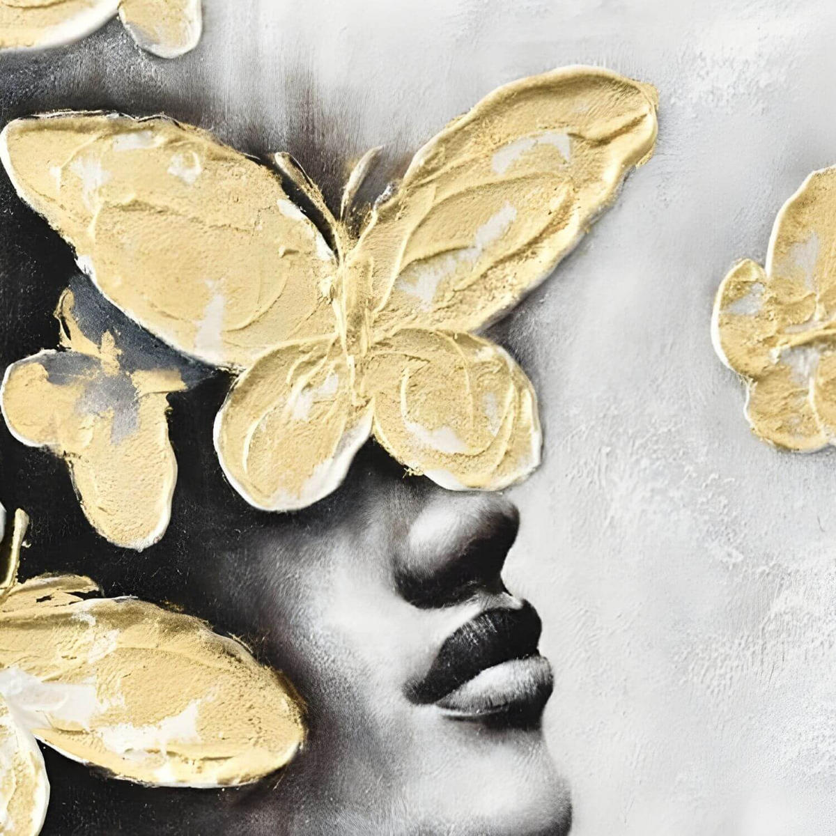 ACRYLBILD HANDGEMALT 60/60 cm - Goldfarben/Grau, Holz/Textil (60/60cm) - KUNSTLOFT