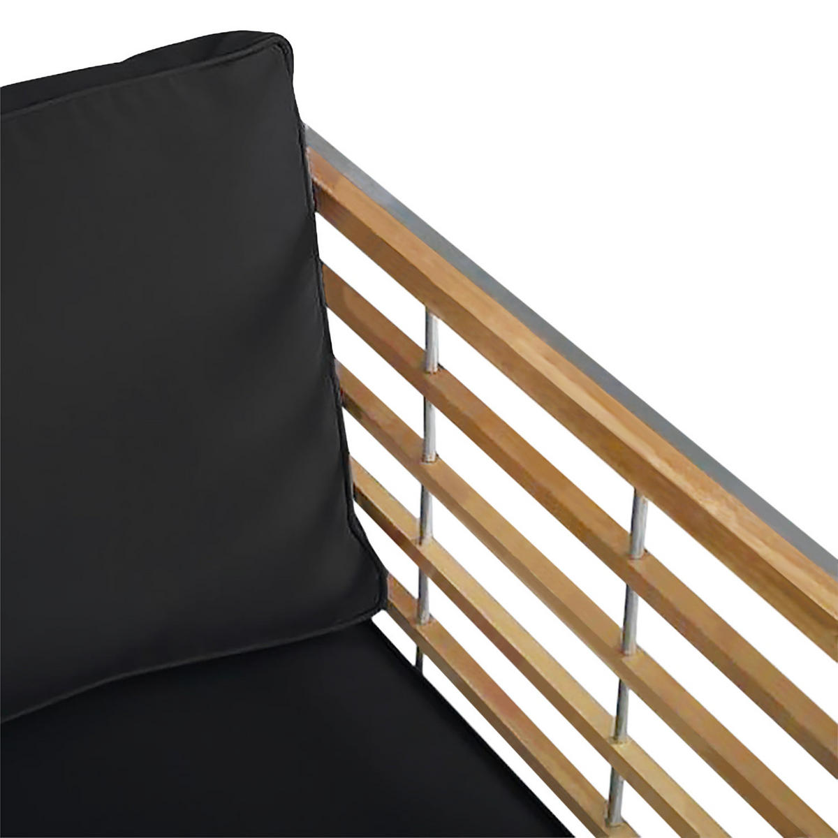 LOUNGESET - 6-teilig - Webstoff / Teak massiv - Anthrazit, Holz/Textil - home24