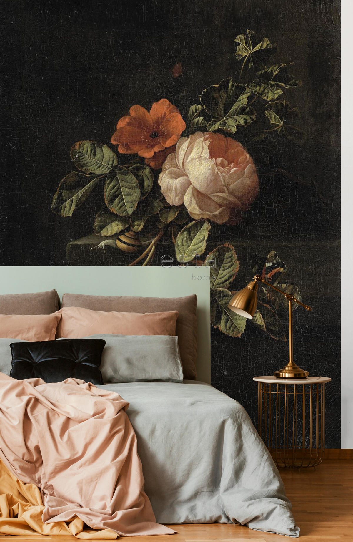 FOTOTAPETE Blumenstillleben 186 x 279 cm - Schwarz, Papier (186/279cm) - ESTAhome