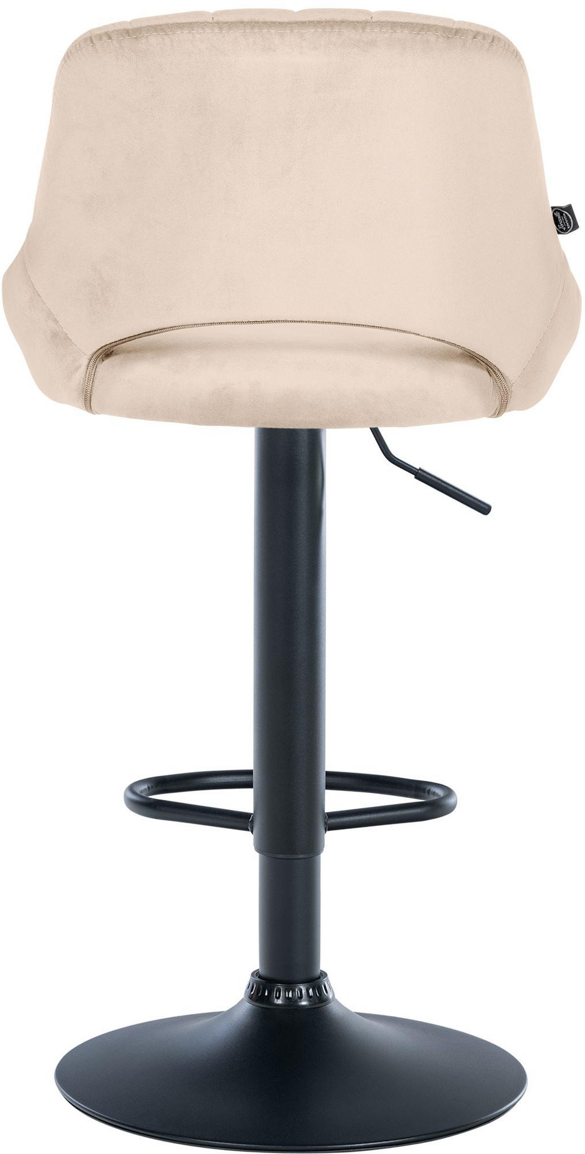 BARHOCKER 2er Set Samt creme - Creme/Schwarz, Textil (47/85/48cm) - CLP