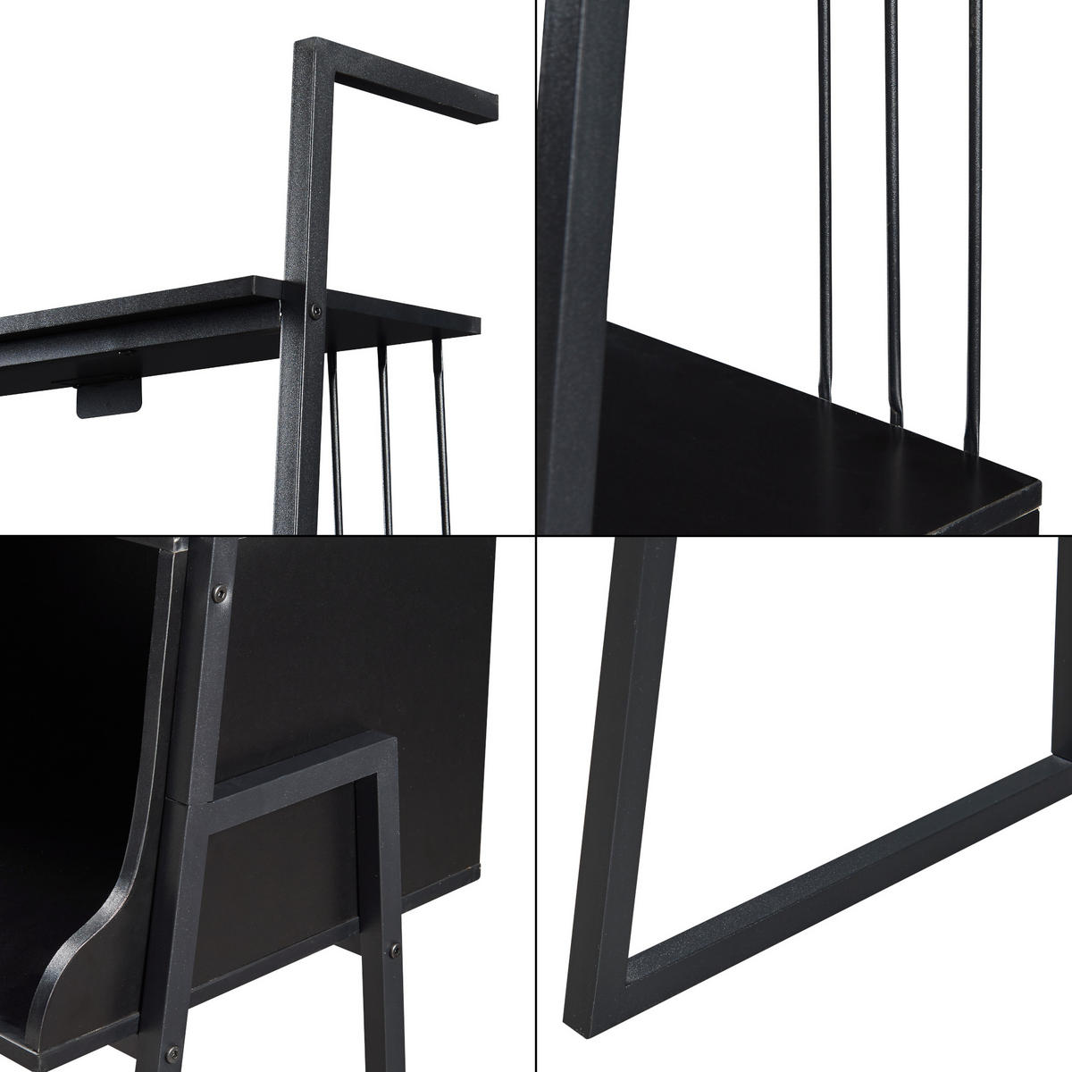 PSACÍ STŮL Storfjord - černá, kov/kompozitní dřevo (40/80/183.5cm) - [en.casa]