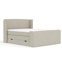 BOXSPRINGBETT Freeland Beige Grau 160/200 cm mit Matratze und Topper - Beige/Schwarz, Holz/Holzwerkstoff (160/200cm) - Maison de Reve