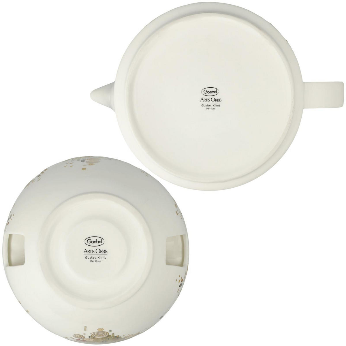 TEEKANNE MIT STÖVCHEN Gustav Klimt - Der Kuss bunt 1,2 l - Multicolor, Keramik (1.2L) - Goebel