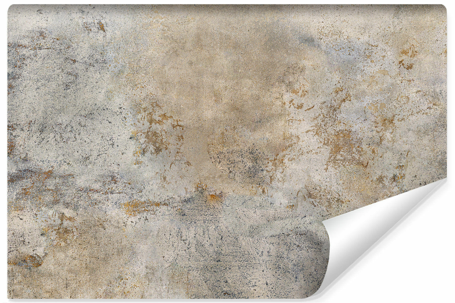 FOTOTAPETE Beton Muster Abstraktion für Wohnzimmer 300x210cm - Beige/Orange, Papier (300/210cm) - Muralo