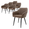 STUHL Kunstleder Braun 6er Set - Braun, Metall (63/80/60cm) - ML-DESIGN