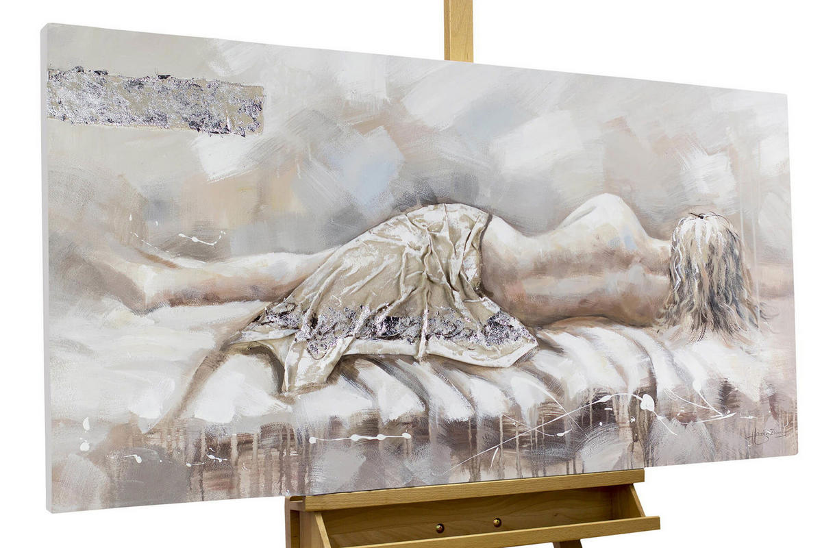 ÖLGEMÄLDE 120/60 cm - Beige, Holz/Textil (1.6/60cm) - KUNSTLOFT