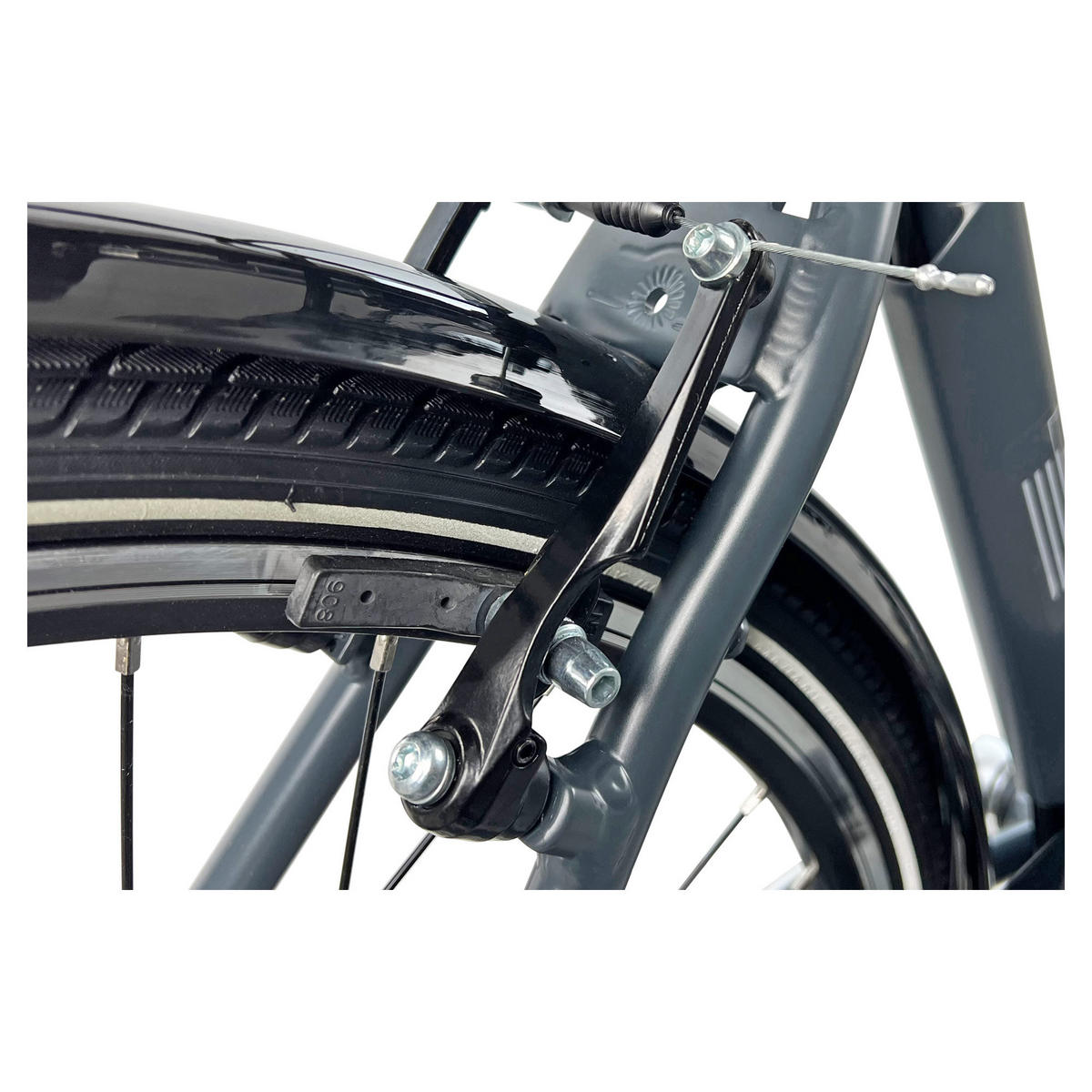 CITY E-BIKE 28" COUNTY, ANTHRAZIT - Anthrazit, Metall (125cm) - LLOBE