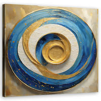 WANDBILD blau abstraktion rund - Blau, Textil (50/50cm) - Feeby