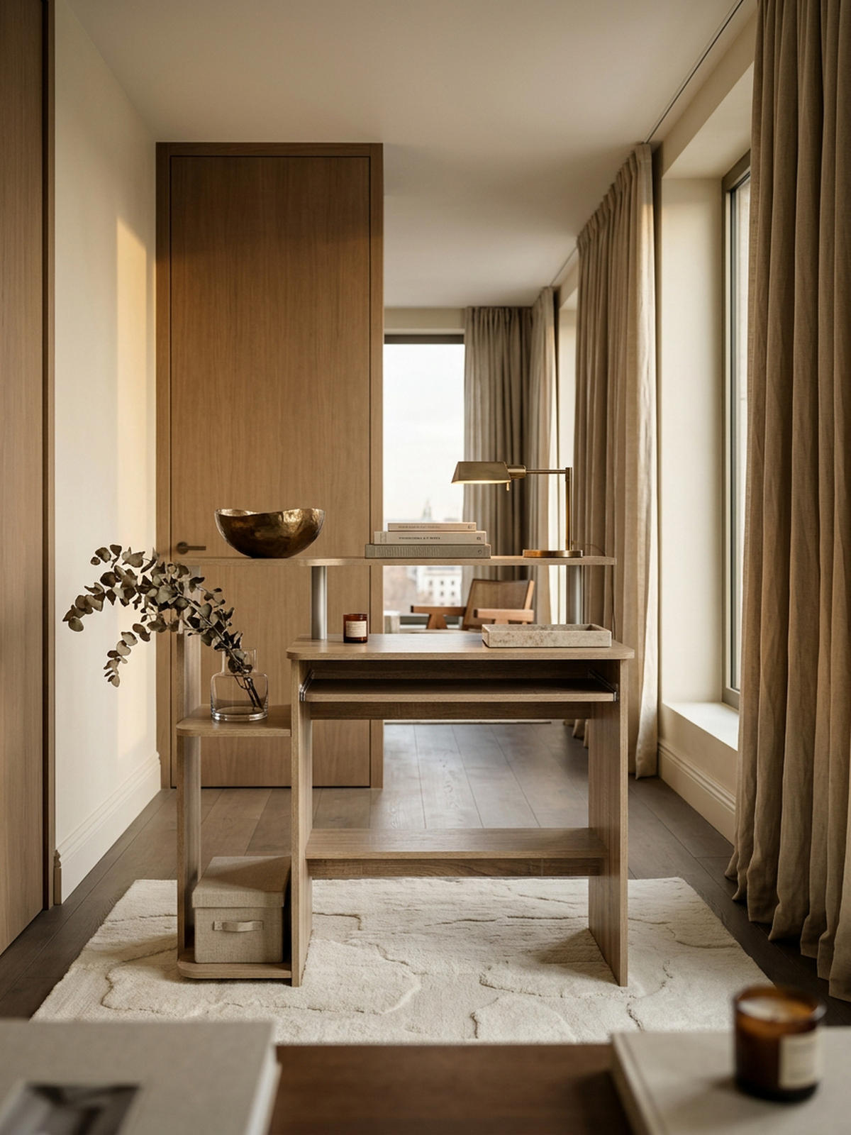 SCHREIBTISCH Computertisch ELBTRAUM Tastaturauszug, Beige 94x48x90 cm - Beige, Holz (48/94/90cm) - KADIMA DESIGN