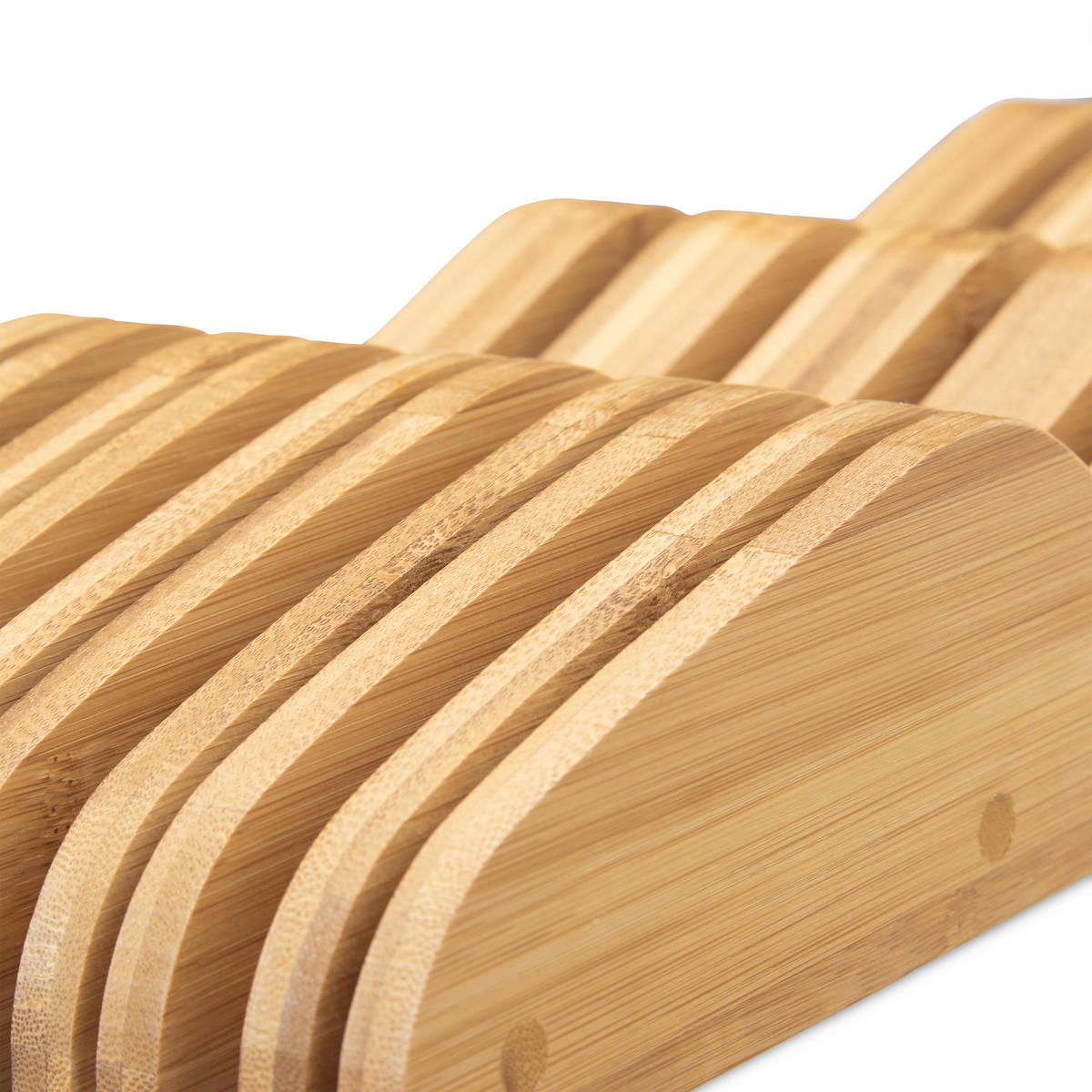 MESSERBLOCK - Hellbraun, Holz (12/5/40cm) - Relaxdays