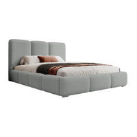 POLSTERBETT Bauro mit Bouclé-Bezug Hellgrau 140x200 cm - Silberfarben/Hellgrau, Textil (140/200cm) - Selsey
